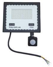 Прожектор TNSy LED ULTRA Slim 50Вт 4500Лм 6500K IP65 с датчиком движения (TNSy5000516)