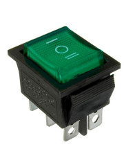 Перекидной переключатель TNSy KCD2-203N G/B с подсветкой зеленый (TNSy5500792)