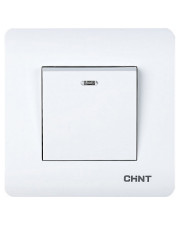 2-полюсний вимикач 1-клавішний Chint NEW3 з LED-підсвіткою білий (715380)