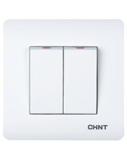 Вимикач 2-клавішний Chint NEW3 білий (715381)