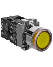 Кнопка Chint с подсветкой NP2-BW3565 AC/DC 230В желтая 1NO+1NC IP40 (574380)