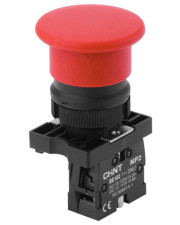 Пластиковая кнопка грибок Chint NP2-EC42 1NC Ø40мм с самовозвратом красная IP40 (573896)