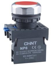 Кнопка Chint NP8-01BN/4 1NC красная IP65 (667231)