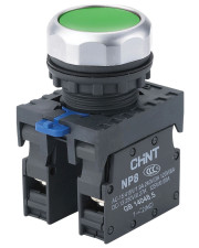 Кнопка Chint NP8-11BN/3 1NO+1NC зеленая IP65 (667113)