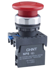 Кнопка грибок Chint NP8-01M/1 1NC Ø40мм с самовозвратом красная IP65 (667261)