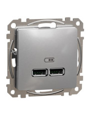 USB розетка Schneider Electric Sedna Design & Elements A+A 2,1A алюміній SDD113401