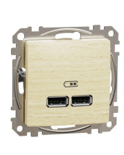 USB розетка Schneider Electric Sedna Design & Elements A+A 2,1A береза SDD180401