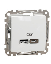 USB-розетка Schneider Electric Sedna Design & Elements A+C 2,4A белая SDD111402