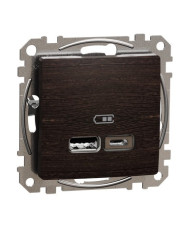 USB-розетка Schneider Electric Sedna Design & Elements А+С 2,4А венге SDD181402