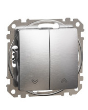 Кнопочный выключатель Schneider Electric Sedna Design & Elements для жалюзи матовый алюминий SDD170114