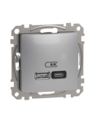 Розетка USB Schneider Electric Sedna Design & Elements A+C 3A 45Вт алюминий SDD113404