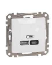 Розетка USB Schneider Electric Sedna Design & Elements A+C 3A 45Вт белая SDD111404