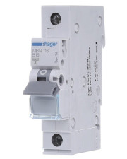 Автоматический выключатель Hager MBN116 6кА B 16A 1P