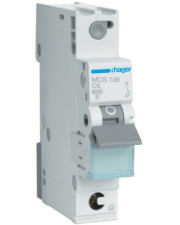 Автоматичний вимикач Hager MCS106 QC 6кА C 6A 1P