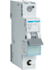 Автоматичний вимикач Hager MCS116 QC 6кА C 16A 1P