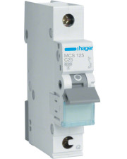 Автоматичний вимикач Hager MCS125 QC 6кА C 25A 1P