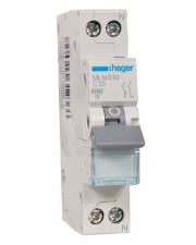 Автоматический выключатель Hager MLN510 6кА C 10A 1P+N