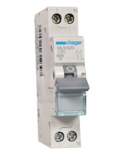 Автоматичний вимикач Hager MLN520 6кА C 20A 1P+N