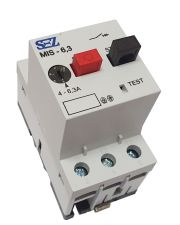 Автомат защиты двигателя Sez MIS25-6,3 (4-6,3А) c тепловым и электромагнитным расцепителем