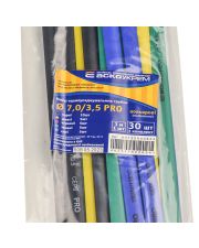 Набор разноцветных термоусадочных трубок Аско-Укрем PRO Ø 7/3,5 (упаковка 30 шт.)