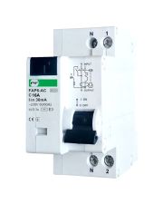 Диференціальний автоматичний вимикач Промфактор FAP6-AC C 20А/0,03A 2P (1P+N) 6кА (FAP06C20030AC)