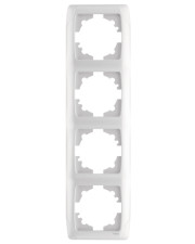 Рамка четырехместная вертикальная VIKO Carmen белая