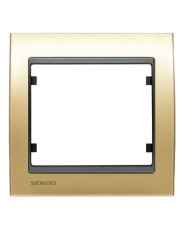Одинарная рамка Siemens Mega S22001-DMC со вставкой (золото мальта)