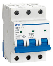 Модульный автоматический выключатель Chint NB1-63H 3P B1 10кА DB (179851)