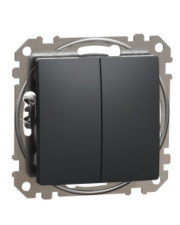 Кнопочный двухклавишный выключатель Schneider Electric Sedna Design & Elements черный SDD114118
