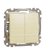 Кнопочный двухклавишный выключатель Schneider Electric Sedna Design & Elements береза SDD180118