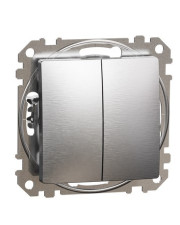 Кнопковий двоклавішний вимикач Schneider Electric Sedna Design & Elements матовий алюміній SDD170118