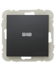 Одноклавишный выключатель Logus 21012 TPM 10АХ 250В с подсветкой (черный матовый)