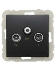 Телевізійна кінцева розетка Logus 21543 TPM R TV-SAT (чорна матова)