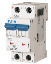Автоматичний вимикач Eaton PL7-C20/2-DC 500В DC 20А C