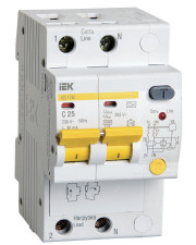 Диференціальний автоматичний вимикач IEK АД12М 1Р+N, С25, 30мА