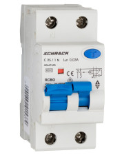 Выключатель автоматический дифференциальный Schrack АВДТ 6кА/30мА 1P+N 25A х-ка C тип A