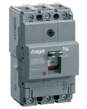 Электрический автомат Hager x160, In=100А, 3п, 40kA