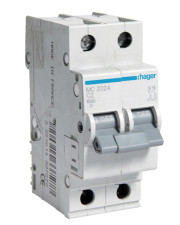 Автоматический выключатель MC202A (2р,С,2А) Hager