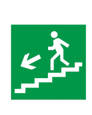 Знак «Направление к выходу по лестнице вниз» левосторонний