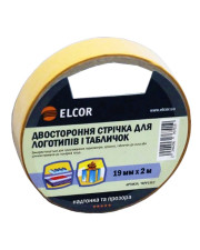 Двостороння прозора стрічка Elcor 40206767 TRPP1902 для логотипів та табличок 19мм (2м)