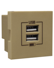 Механизм двойной USB розетки Logus 45439 SDU CHARGER TYPE «A» (золотой)