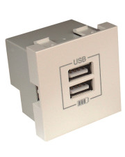 Механизм двойной USB розетки Logus 45439 SGE CHARGER TYPE «A» (лед)