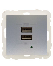Розетка Logus 45439 TAL USB Charger type «A» 2А (алюминий)