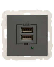 Розетка Logus 45439 TIS USB Charger type «A» 2А (серый)