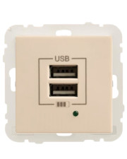 Розетка Logus 45439 TPE USB Charger type «A» 2А (жемчуг)