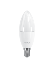 Светодиодная лампа свеча Maxus CL-F C37 6Вт 4100K 220В E14 в матовой колбе Frosted (1-LED-534-02)