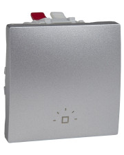 Вимикач кнопковий із символом «Світло», алюміній Schneider Electric
