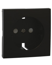 Центральная панель Logus 90632 TPM для розетки 2P+Z Шуко с заслонкой черная матовая