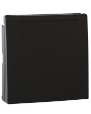 Центральная панель Logus 90634 TPM для розетки с крышкой 2P+Z Шуко черная матовая