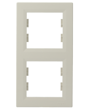 Рамка 2-местная вертикальная кремовый Asfora, EPH5810223